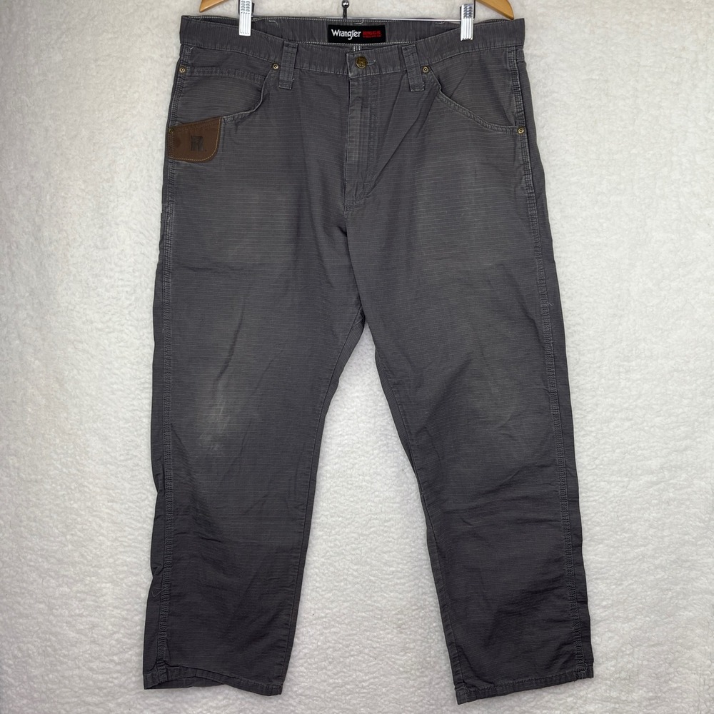Wrangler RIGGS Workwear Mens Grey Ripstop Ranger Utility Cargo Pants 38x30